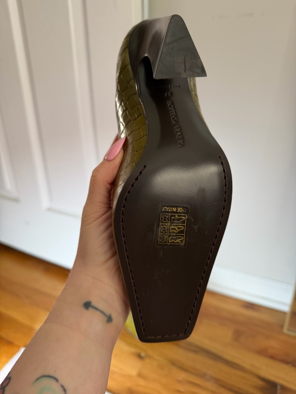 NEW Bottega Veneta Green Lewis Heels sz 37 | $1500 MSRP - Picture 5 of 10